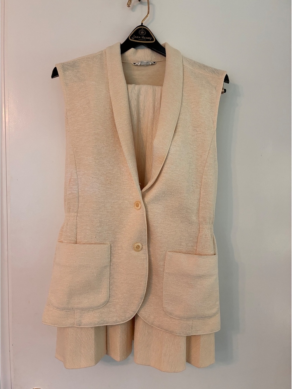 Vintage Alex Coleman Sportswear Cream Vest & Midi Skirt Set Est L